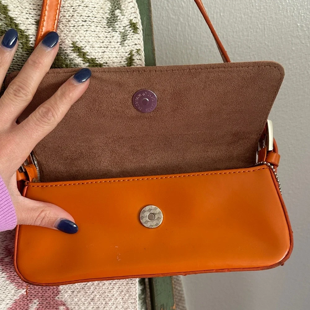 Vintage Orange Leather Shoulder Bag - Picture 1 of 4